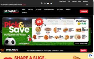 Paisano's Pizza of Ballenger Creek website
