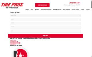Tire Pros of Frederick website