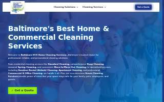Baltimore HCS Home Cleaning Services website