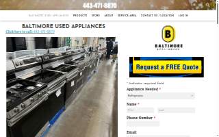 Baltimore Used Appliances website