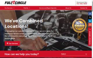 Full Circle Auto Repair Center website