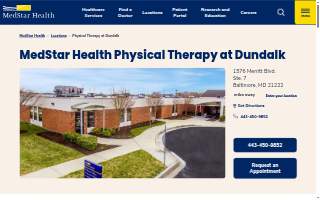 MedStar Health: Physical Therapy at Dundalk of Baltimore website