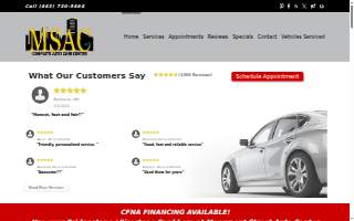 Monument Street Auto Center website