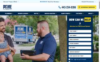 Prime Plumbing website
