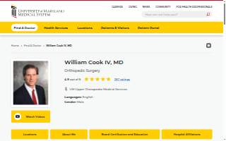 Cook IV William P MD website