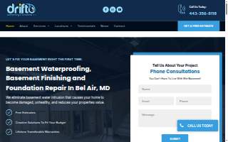 Drift Waterproofing & Renovations website
