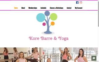 Kore Barre & Yoga website