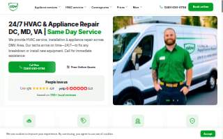 ABV Appliance Repair of Bethesda website