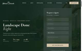 Natures Friends Landscaping website