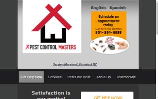 X Pest Control Masters website