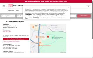 BJ's Tire Center of Bowie website