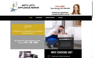 Nifty Lifty Appliance Repair website