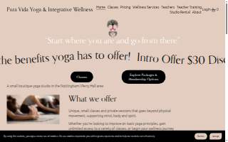 Pura Vida Yoga & Integrative Wellness website