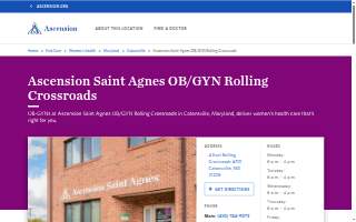 Ascension Saint Agnes OB/GYN Rolling Crossroads website