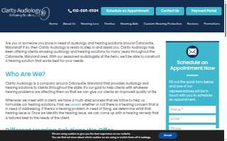 Clarity Audiology & Hearing Solutions of Catonsville website