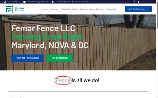 Femar Fence LLC of Chillum website