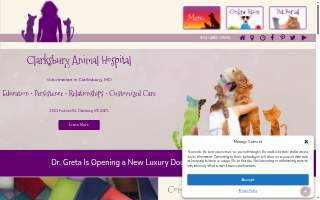 Clarksburg Animal Hospital website