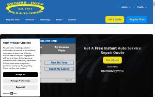 Brooks-Huff Tire & Auto Centers website