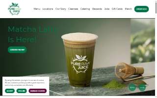 Pure Raw Juice website