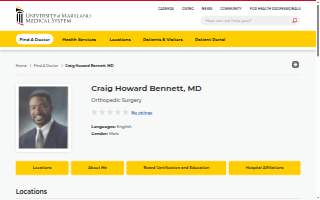 Craig Bennett, MD website