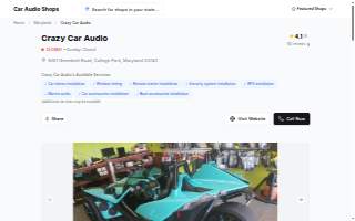 Crazy Car Audio website