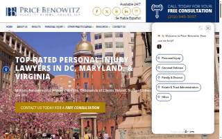 Price Benowitz Accident Injury Lawyers, LLP of College Park website