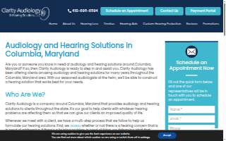 Clarity Audiology & Hearing Solutions of Columbia website