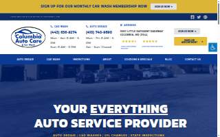Columbia Auto Care website