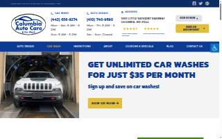 Columbia Car Wash website