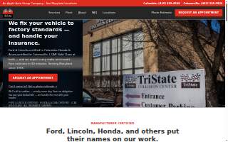 Tristate Collision Center website
