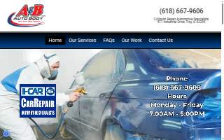 A&B Auto Body & Repair Shop website