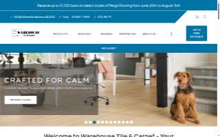 Warehouse Tile & Carpet website