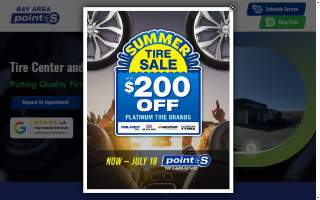 Bay Area Point S Tire & Auto Service website