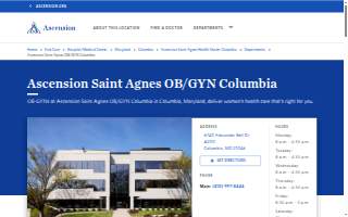 Ascension Saint Agnes OB/GYN website