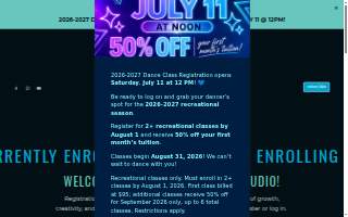 Backstage Dance Studio website