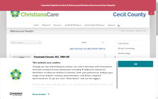 ChristianaCare Behavioral Health at Elkton website