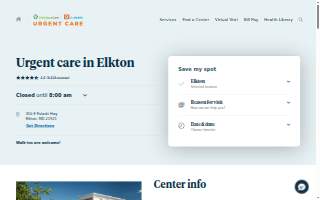 ChristianaCare-GoHealth Urgent Care of Elkton website