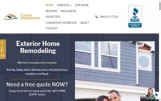 Classic Remodeling Inc. website