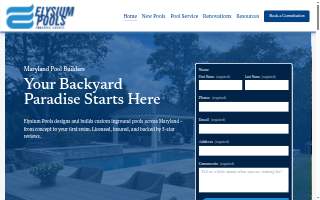 Elysium Pools website