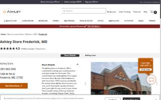 Ashley Store of Frederick website