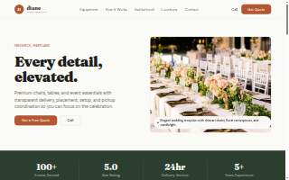 Diane Party Rentals website
