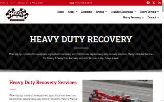 Henry's Wrecker Service - Car Towing & Heavy Duty Recovery website