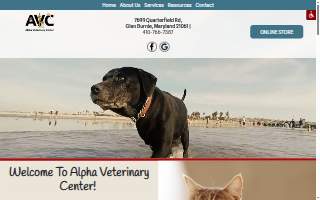 Alpha Veterinary Center website