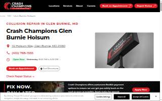 Crash Champions Collision Repair Glen Burnie Holsum website