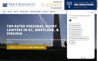 Price Benowitz Accident Injury Lawyers, LLP of Greenbelt website