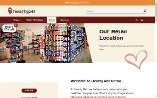 Hearty Pet Retail Store website
