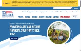 Patriot Federal Credit Union website