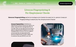 Hanover Fingerprinting website