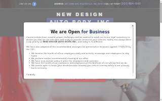 New Design Auto Body website