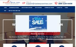 Roadway Van Lines Moving company website